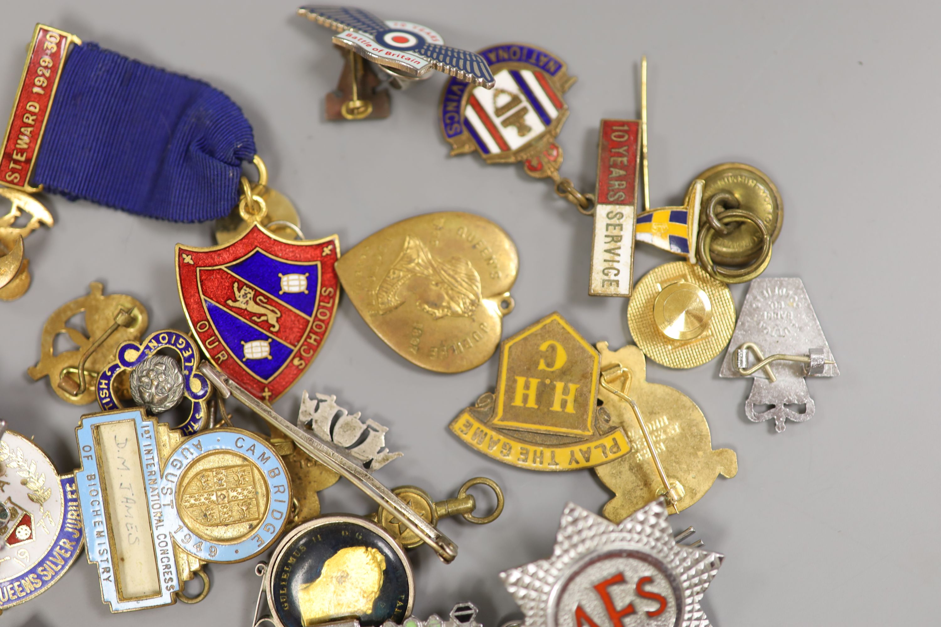 A quantity of badges